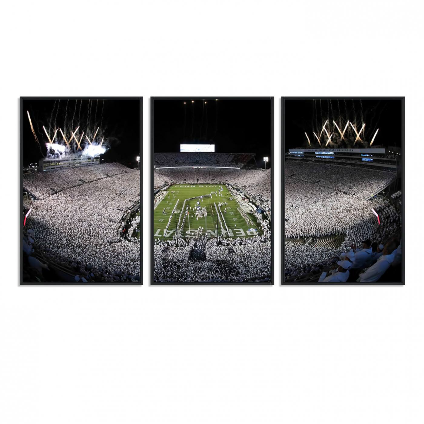 84537-MGV-FC-60X30-3P_Black-Penn State Nittany Lions Canvas Wall Art, Football Team Print - University Park Beaver Stadium Wall Art Canvas Print