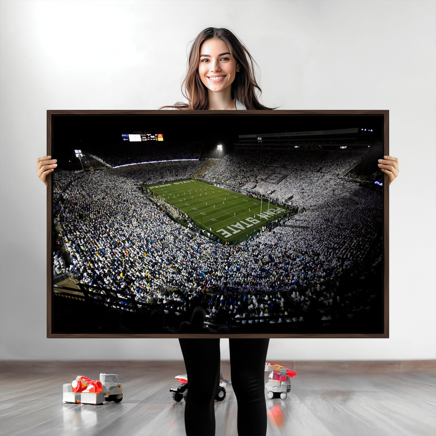 96825-MGV-CV-36X24-Penn State Nittany Lions Football Team Print - University Park Beaver Stadium Wall Art Canvas Print