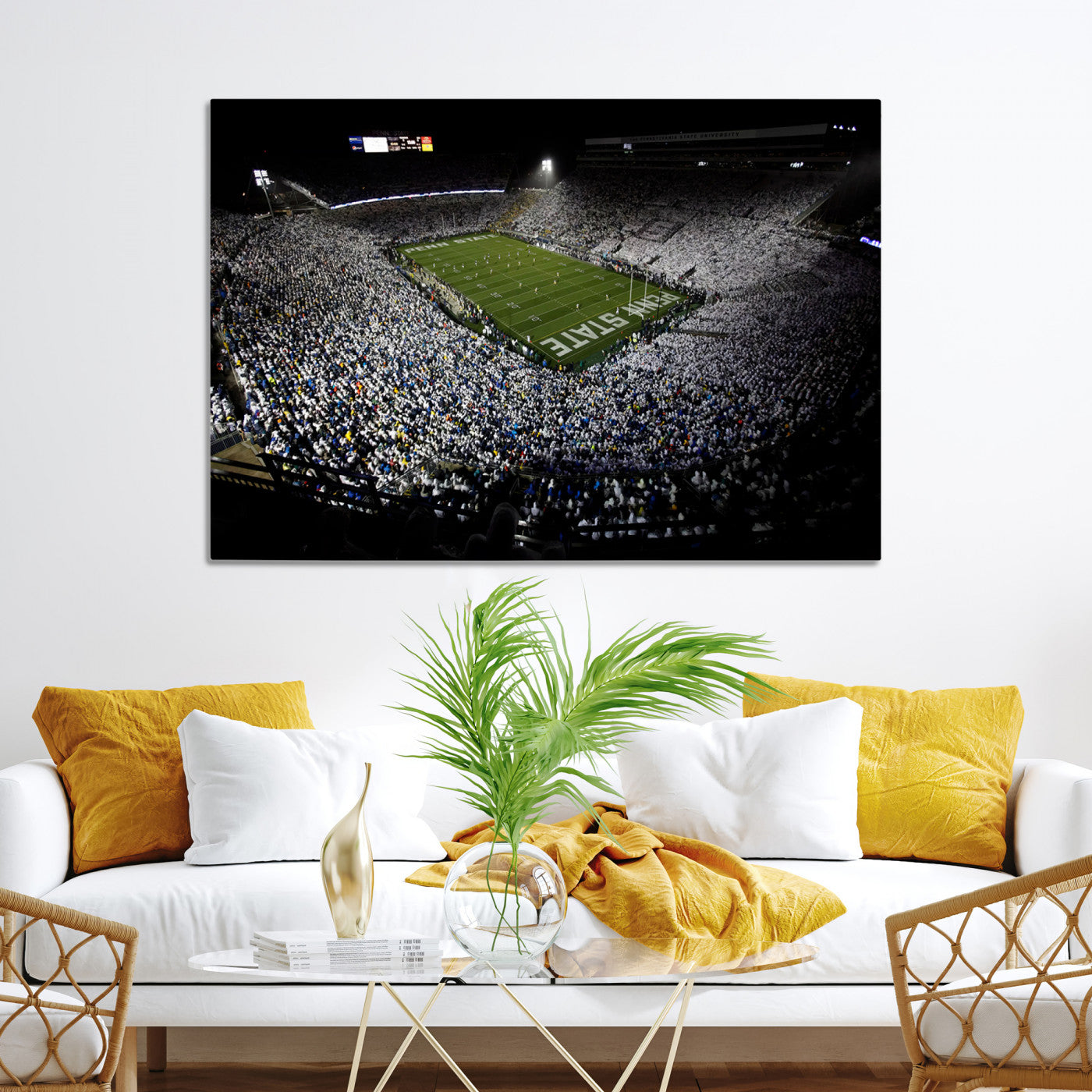 96825-MGV-CV-36X24-Penn State Nittany Lions Football Team Print - University Park Beaver Stadium Wall Art Canvas Print
