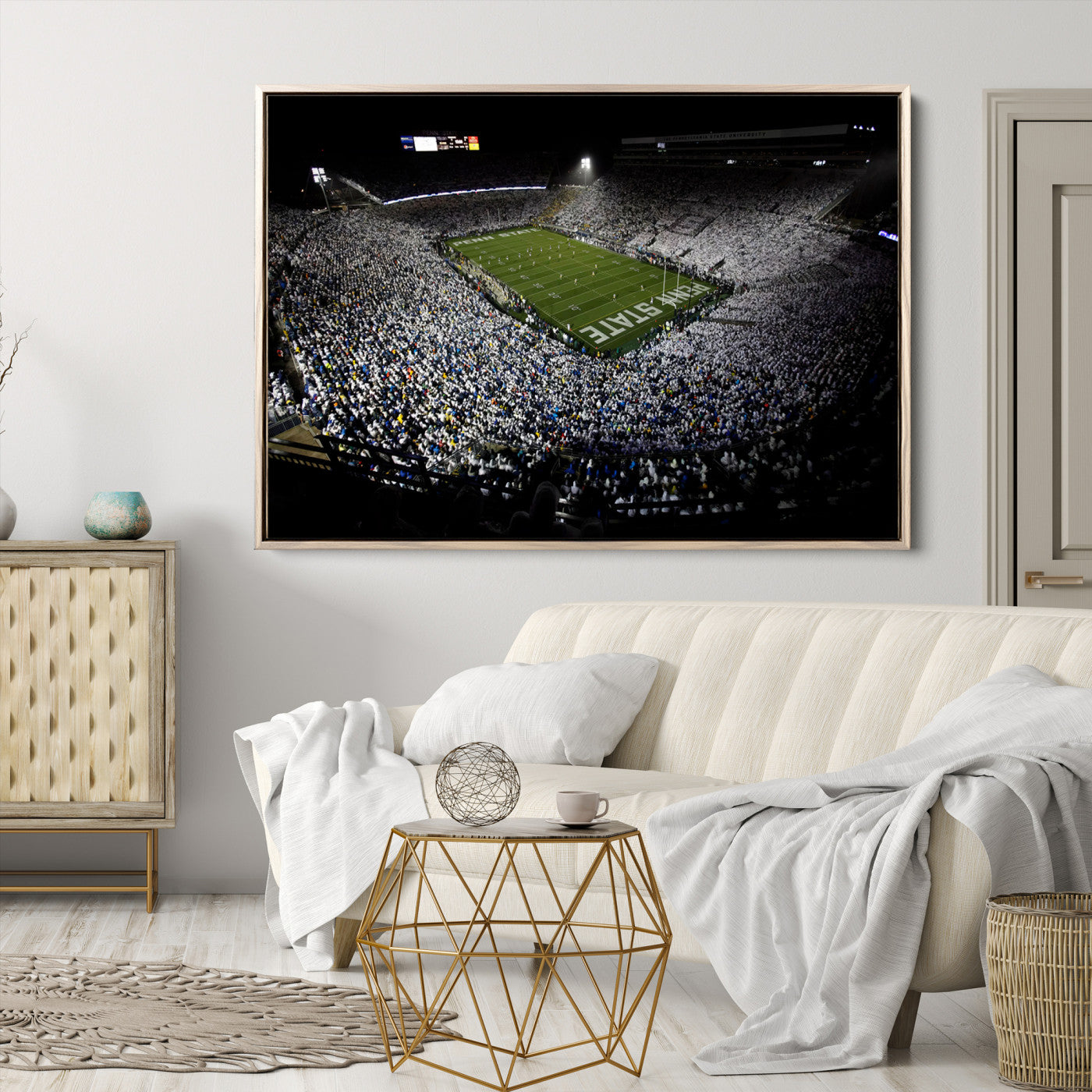 96825-MGV-CV-36X24-Penn State Nittany Lions Football Team Print - University Park Beaver Stadium Wall Art Canvas Print