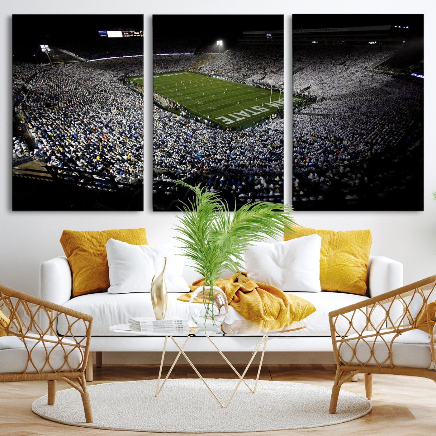 96825-MGV-CV-36X24-Penn State Nittany Lions Football Team Print - University Park Beaver Stadium Wall Art Canvas Print