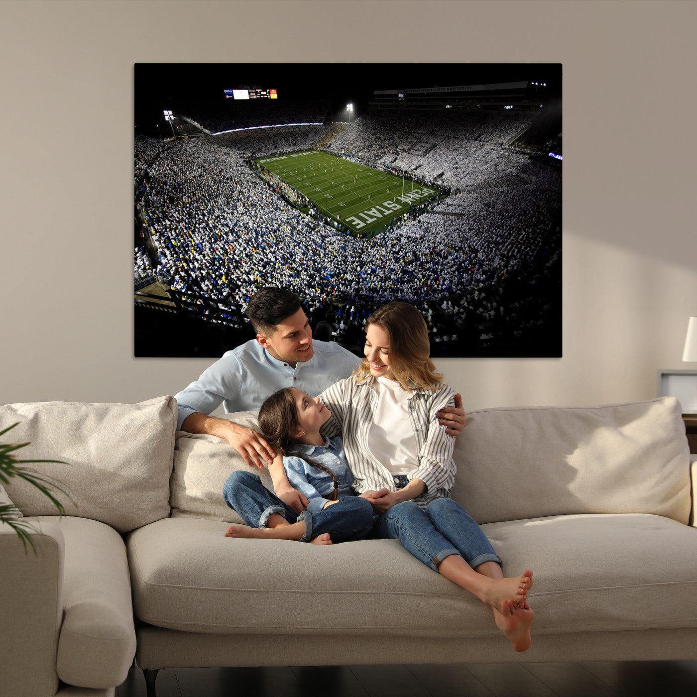 96825-MGV-CV-36X24-Penn State Nittany Lions Football Team Print - University Park Beaver Stadium Wall Art Canvas Print
