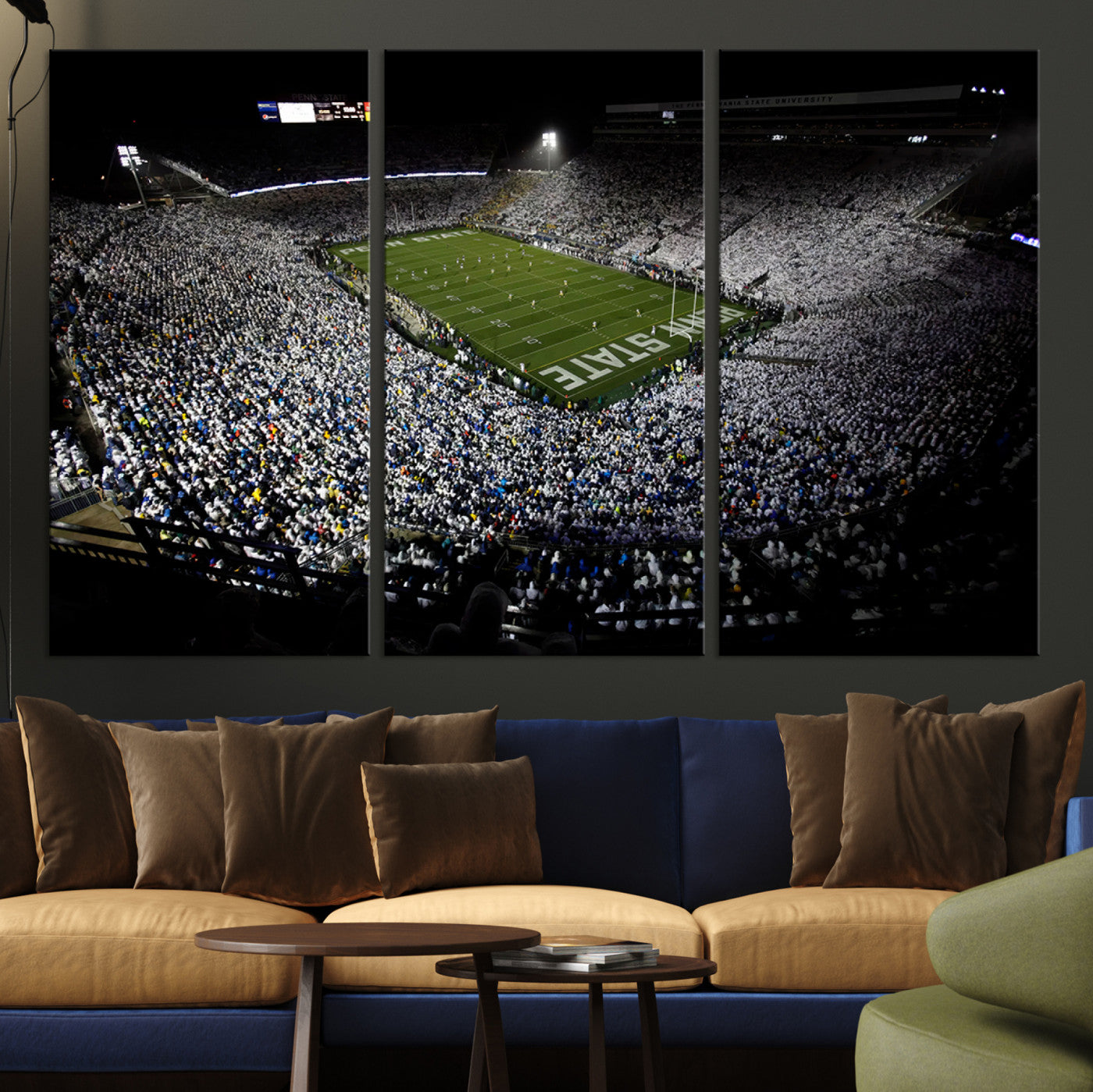 96825-MGV-CV-36X24-Penn State Nittany Lions Football Team Print - University Park Beaver Stadium Wall Art Canvas Print