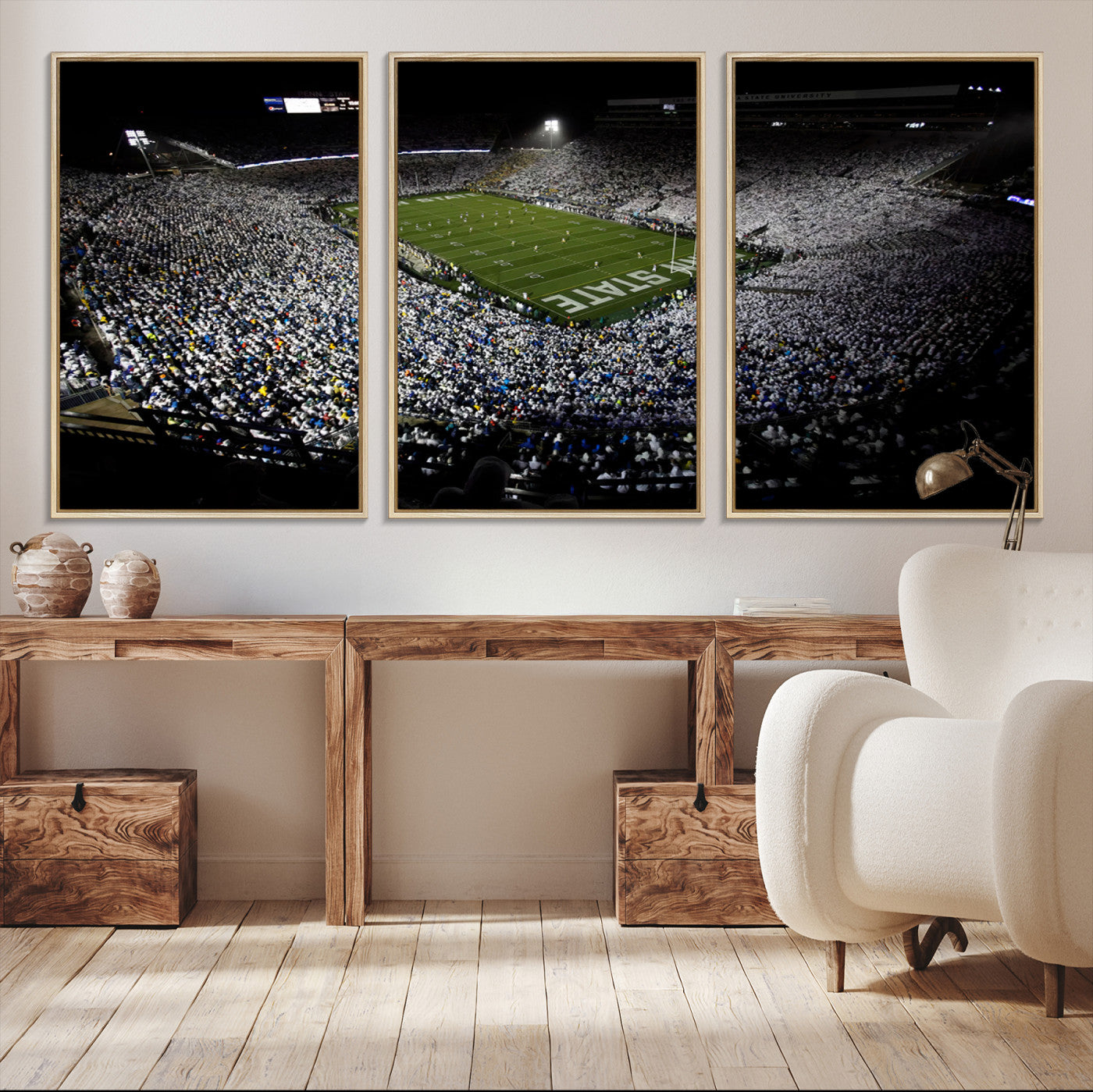96825-MGV-CV-36X24-Penn State Nittany Lions Football Team Print - University Park Beaver Stadium Wall Art Canvas Print