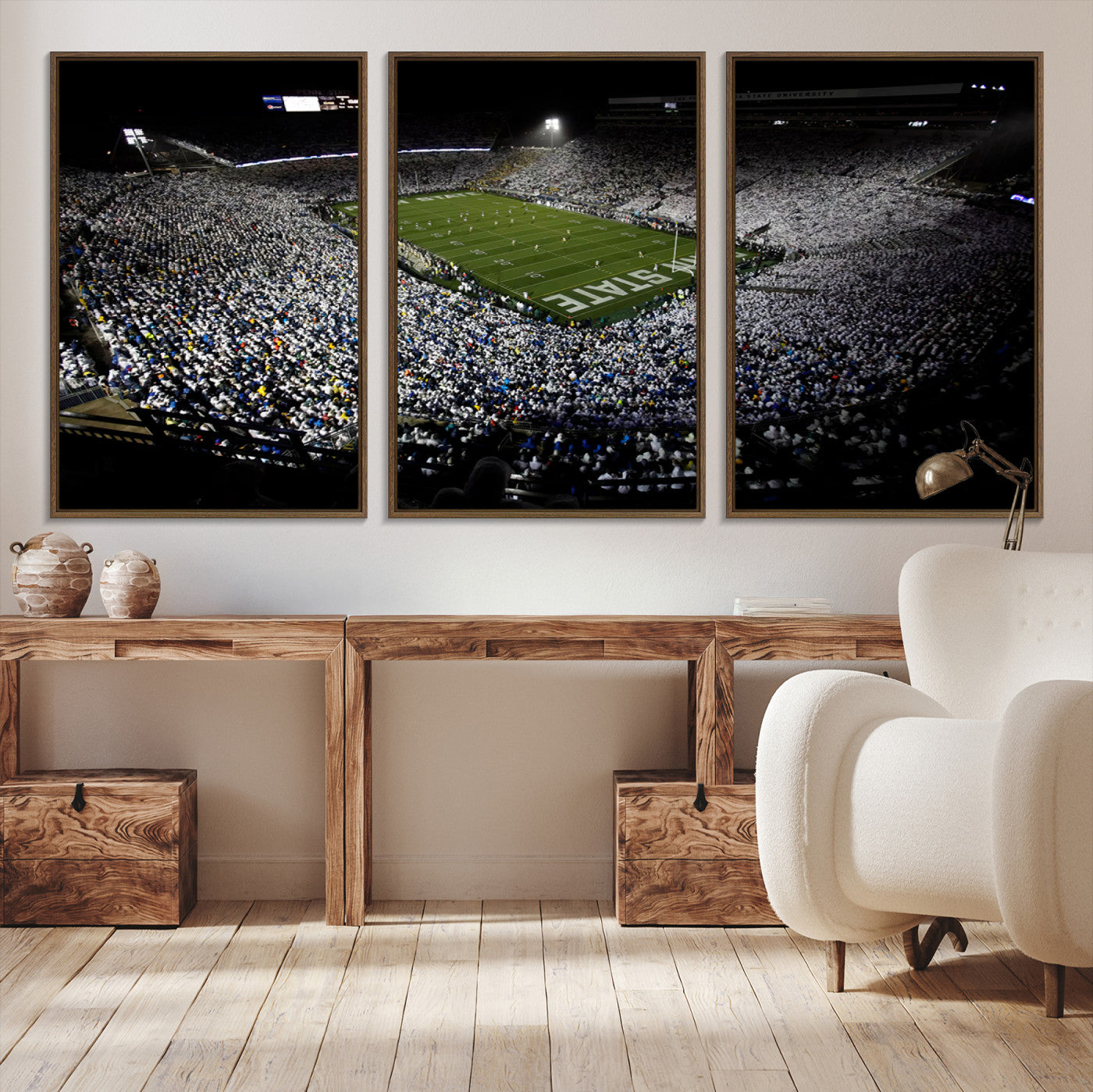 96825-MGV-CV-36X24-Penn State Nittany Lions Football Team Print - University Park Beaver Stadium Wall Art Canvas Print