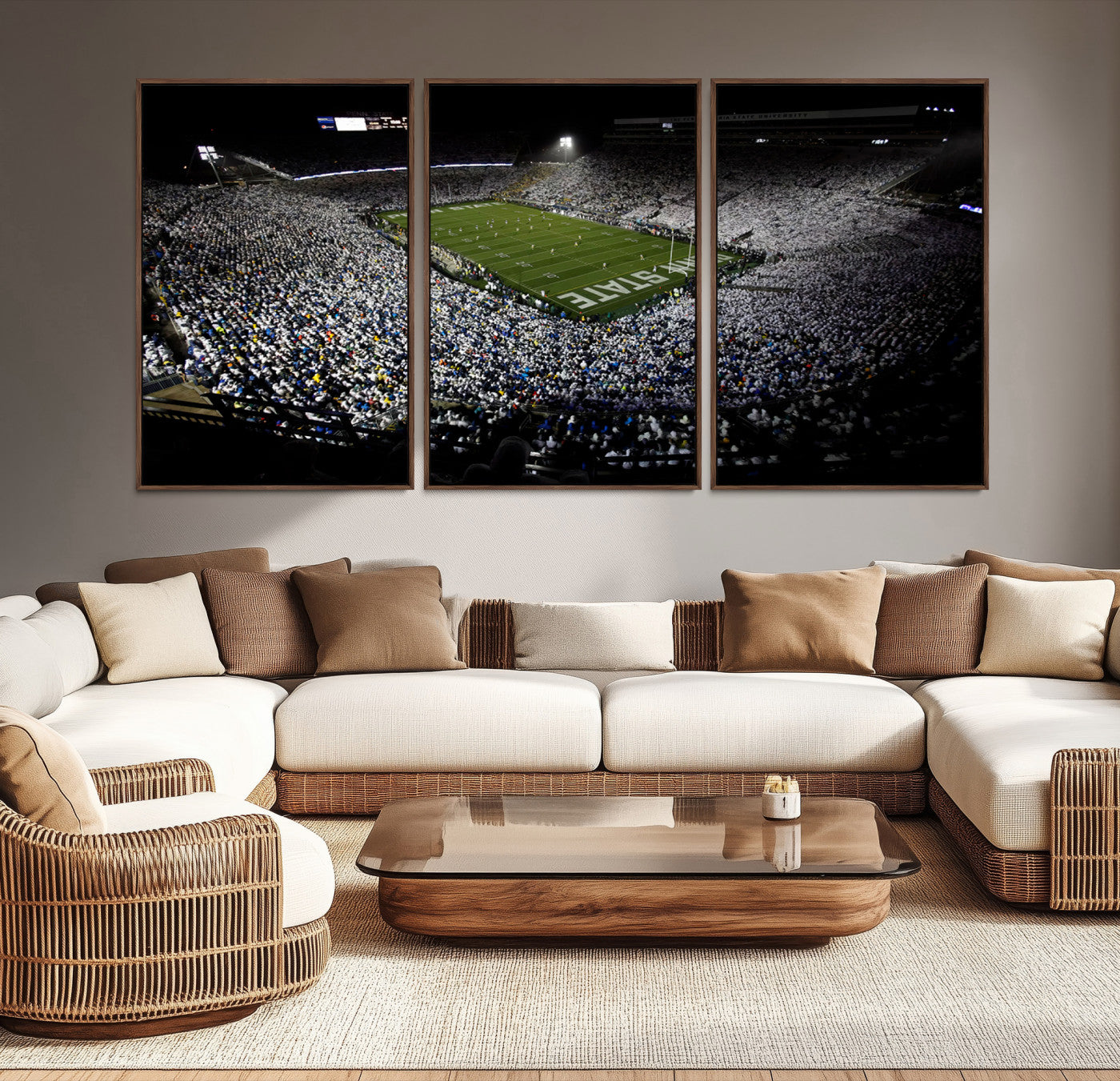 96825-MGV-CV-36X24-Penn State Nittany Lions Football Team Print - University Park Beaver Stadium Wall Art Canvas Print