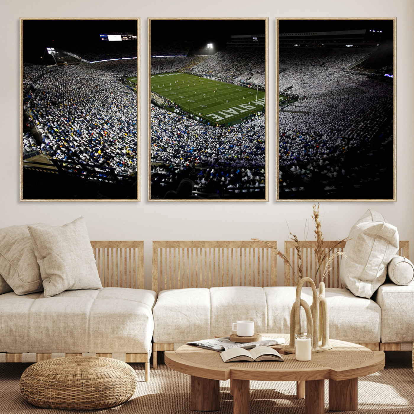 96825-MGV-CV-36X24-Penn State Nittany Lions Football Team Print - University Park Beaver Stadium Wall Art Canvas Print