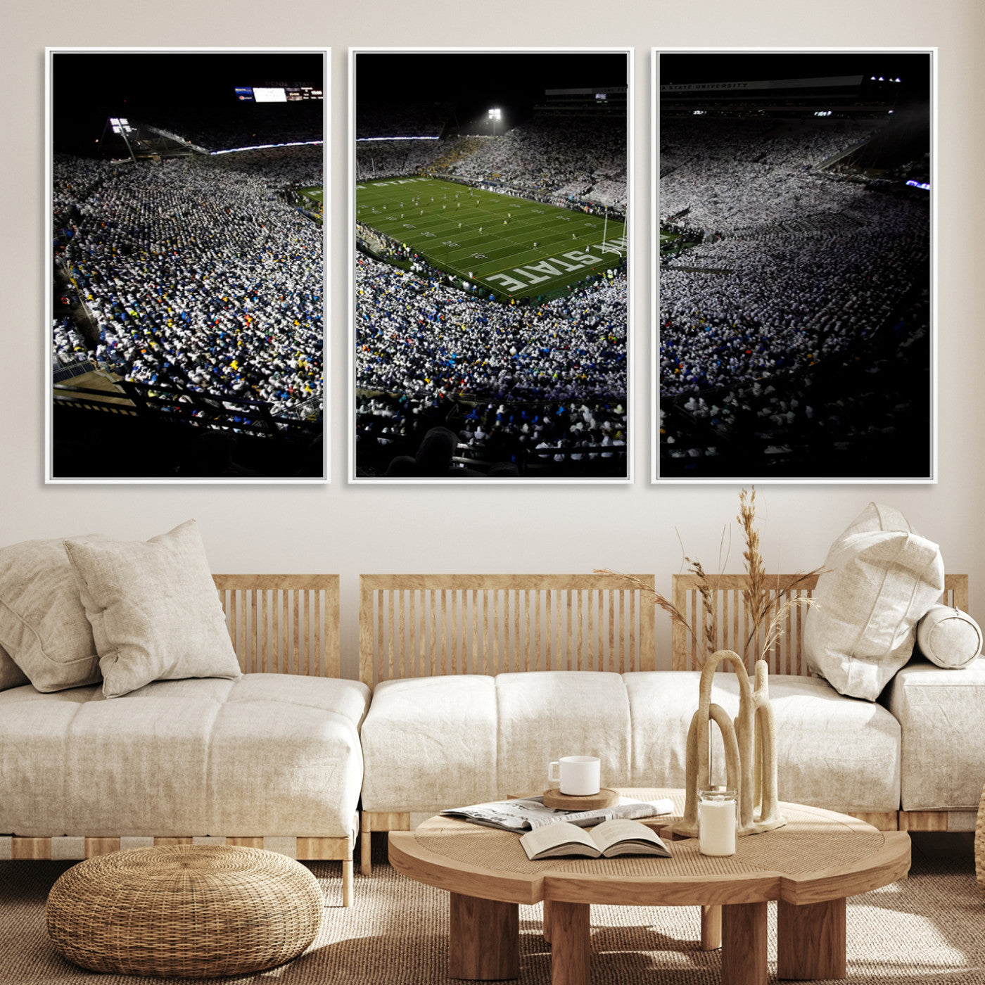 96825-MGV-CV-36X24-Penn State Nittany Lions Football Team Print - University Park Beaver Stadium Wall Art Canvas Print