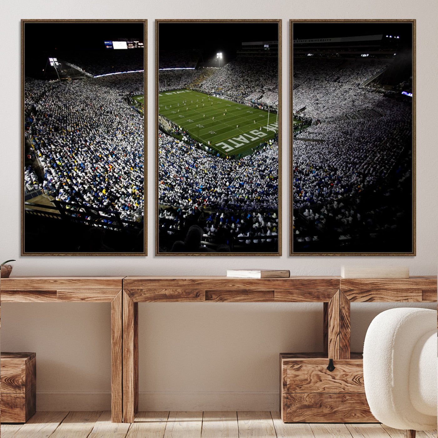 96825-MGV-CV-36X24-Penn State Nittany Lions Football Team Print - University Park Beaver Stadium Wall Art Canvas Print