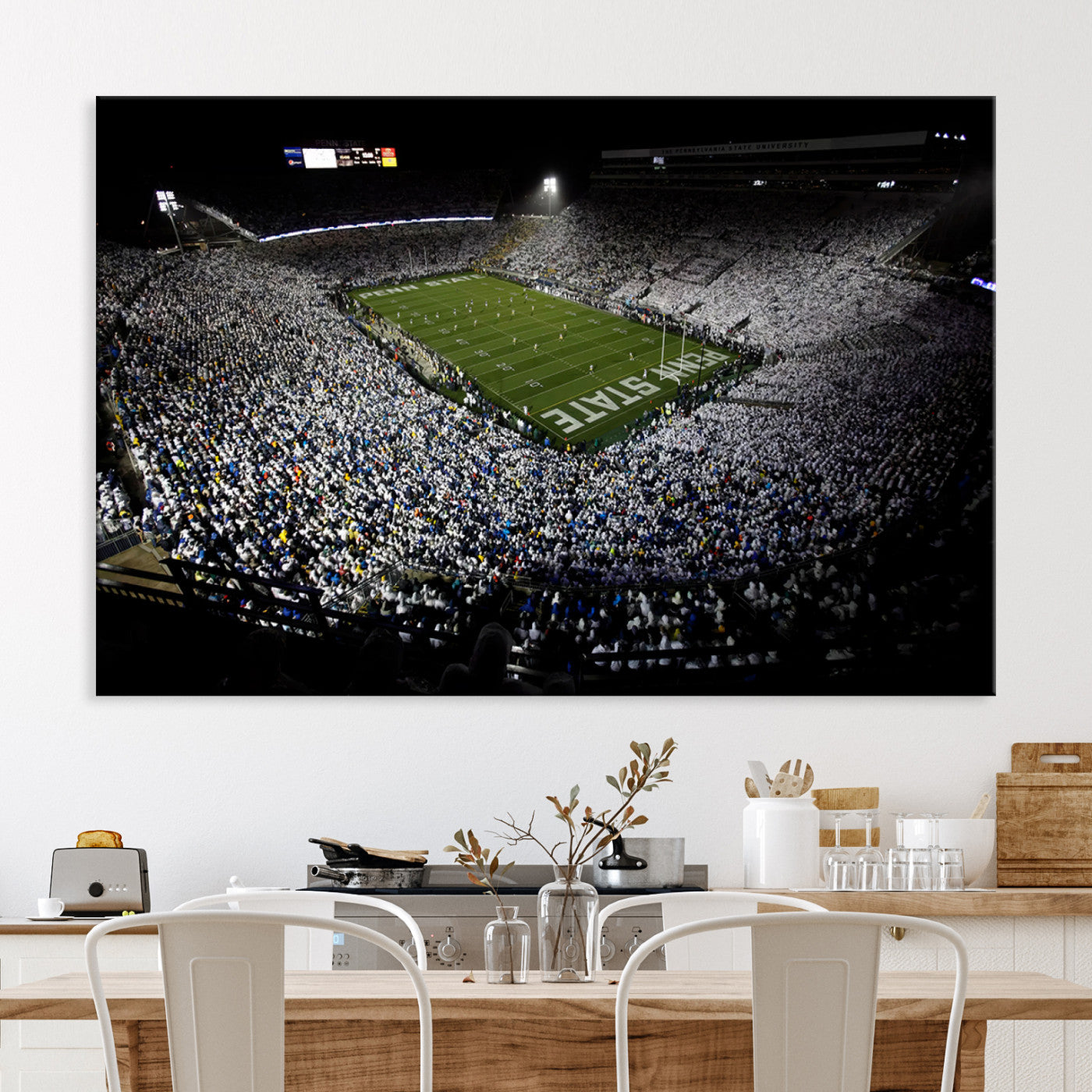 96825-MGV-CV-36X24-Penn State Nittany Lions Football Team Print - University Park Beaver Stadium Wall Art Canvas Print