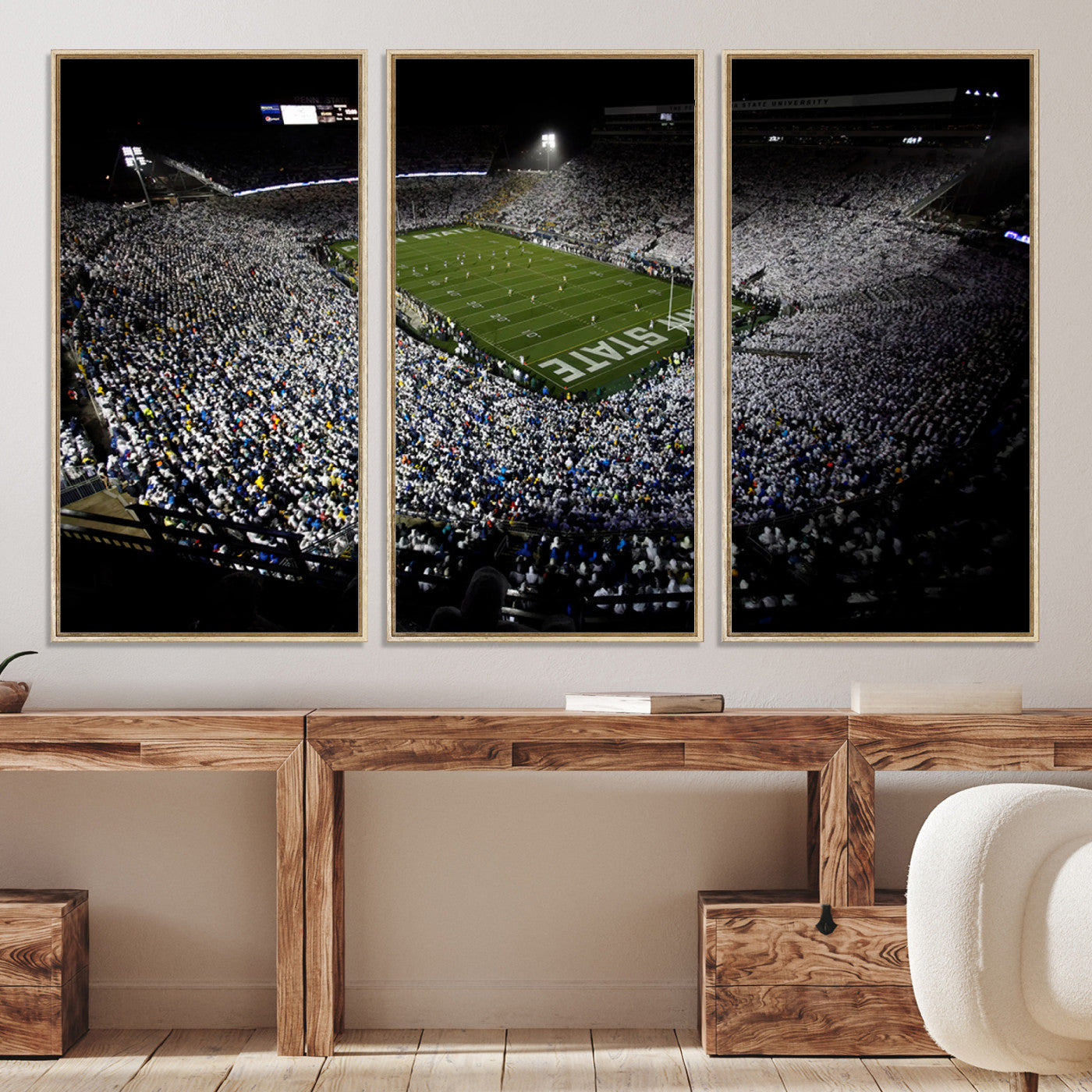 96825-MGV-CV-36X24-Penn State Nittany Lions Football Team Print - University Park Beaver Stadium Wall Art Canvas Print