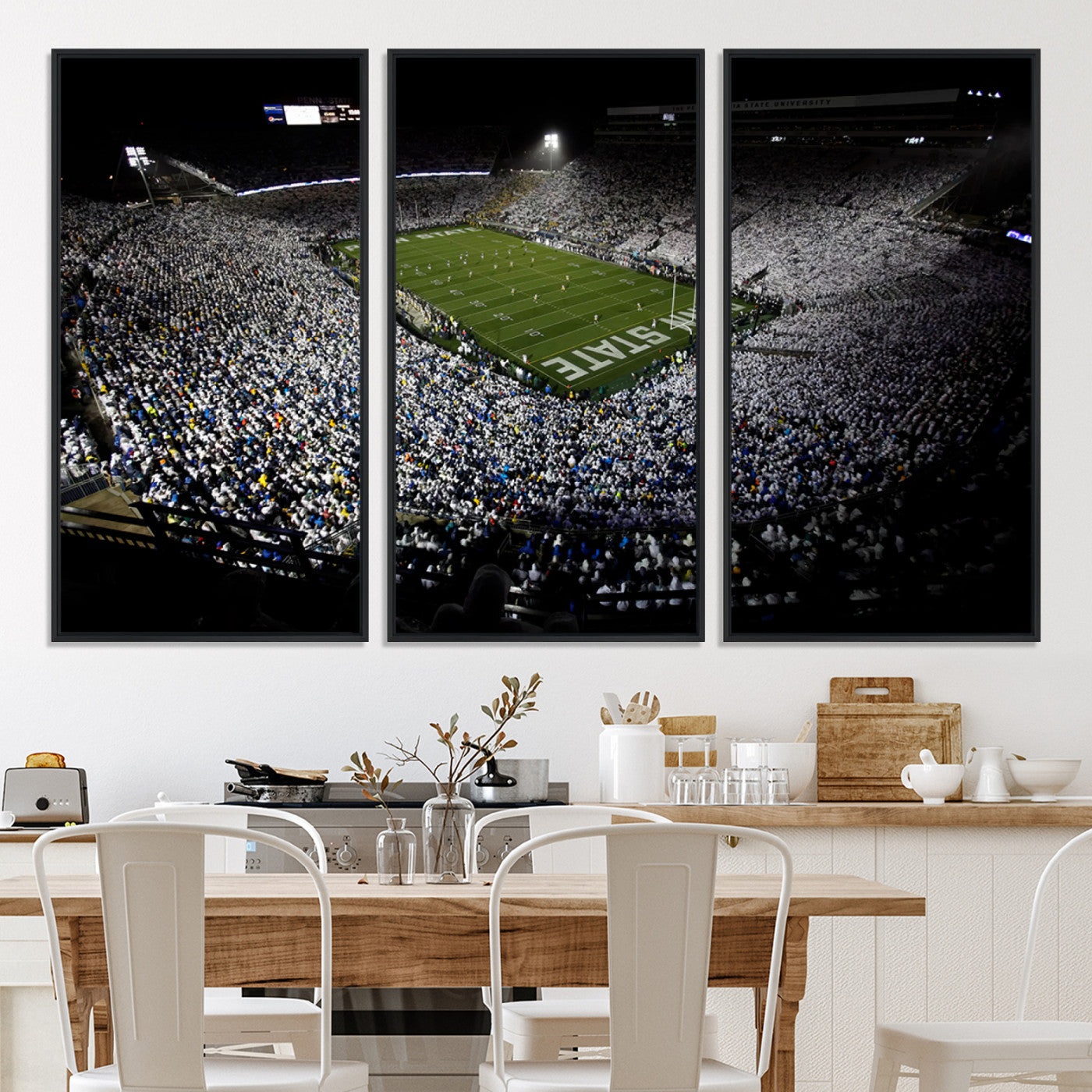 96825-MGV-CV-36X24-Penn State Nittany Lions Football Team Print - University Park Beaver Stadium Wall Art Canvas Print