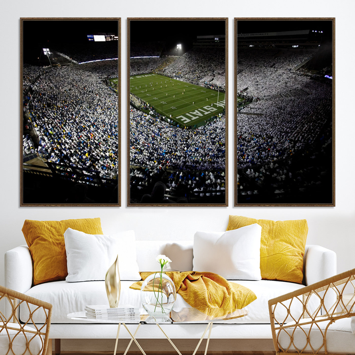 96825-MGV-CV-36X24-Penn State Nittany Lions Football Team Print - University Park Beaver Stadium Wall Art Canvas Print