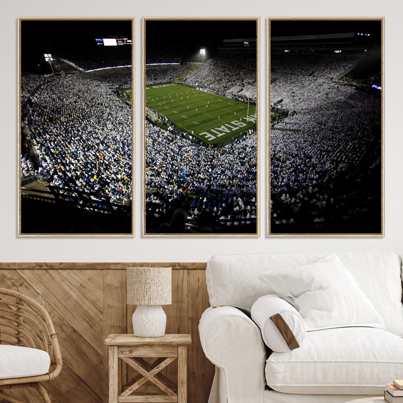 96825-MGV-CV-36X24-Penn State Nittany Lions Football Team Print - University Park Beaver Stadium Wall Art Canvas Print