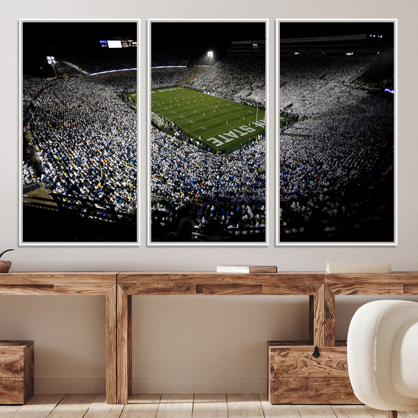 96825-MGV-CV-36X24-Penn State Nittany Lions Football Team Print - University Park Beaver Stadium Wall Art Canvas Print