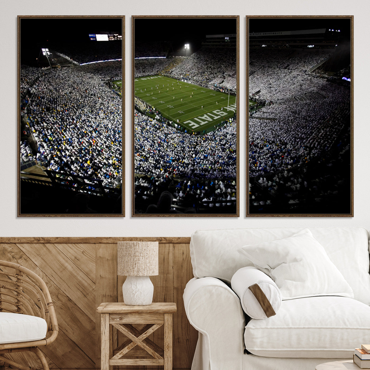 96825-MGV-CV-36X24-Penn State Nittany Lions Football Team Print - University Park Beaver Stadium Wall Art Canvas Print