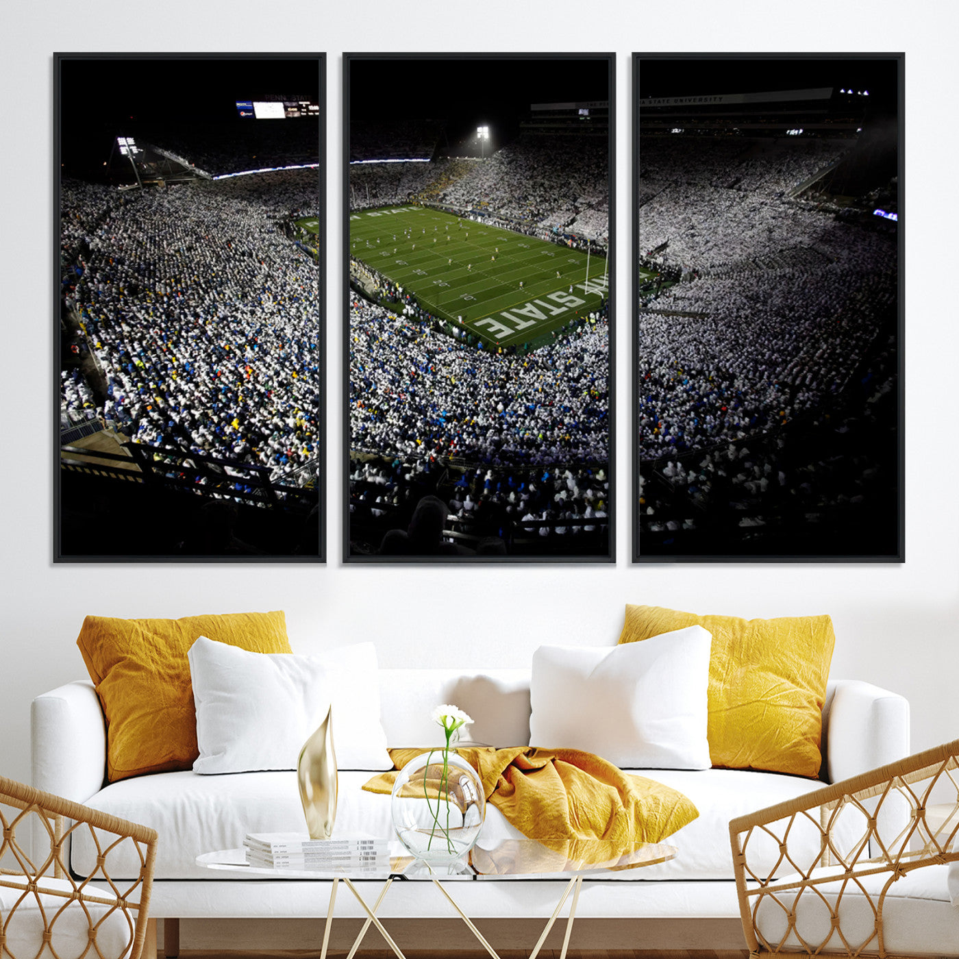 96825-MGV-CV-36X24-Penn State Nittany Lions Football Team Print - University Park Beaver Stadium Wall Art Canvas Print