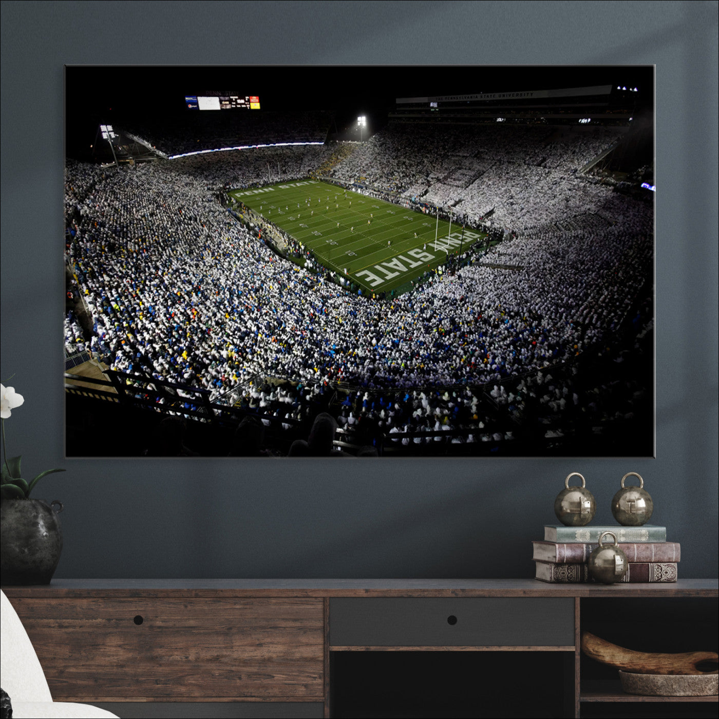 96825-MGV-CV-36X24-Penn State Nittany Lions Football Team Print - University Park Beaver Stadium Wall Art Canvas Print