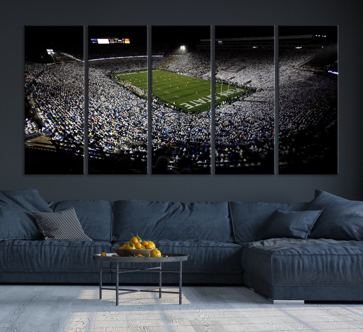 96825-MGV-CV-36X24-Penn State Nittany Lions Football Team Print - University Park Beaver Stadium Wall Art Canvas Print