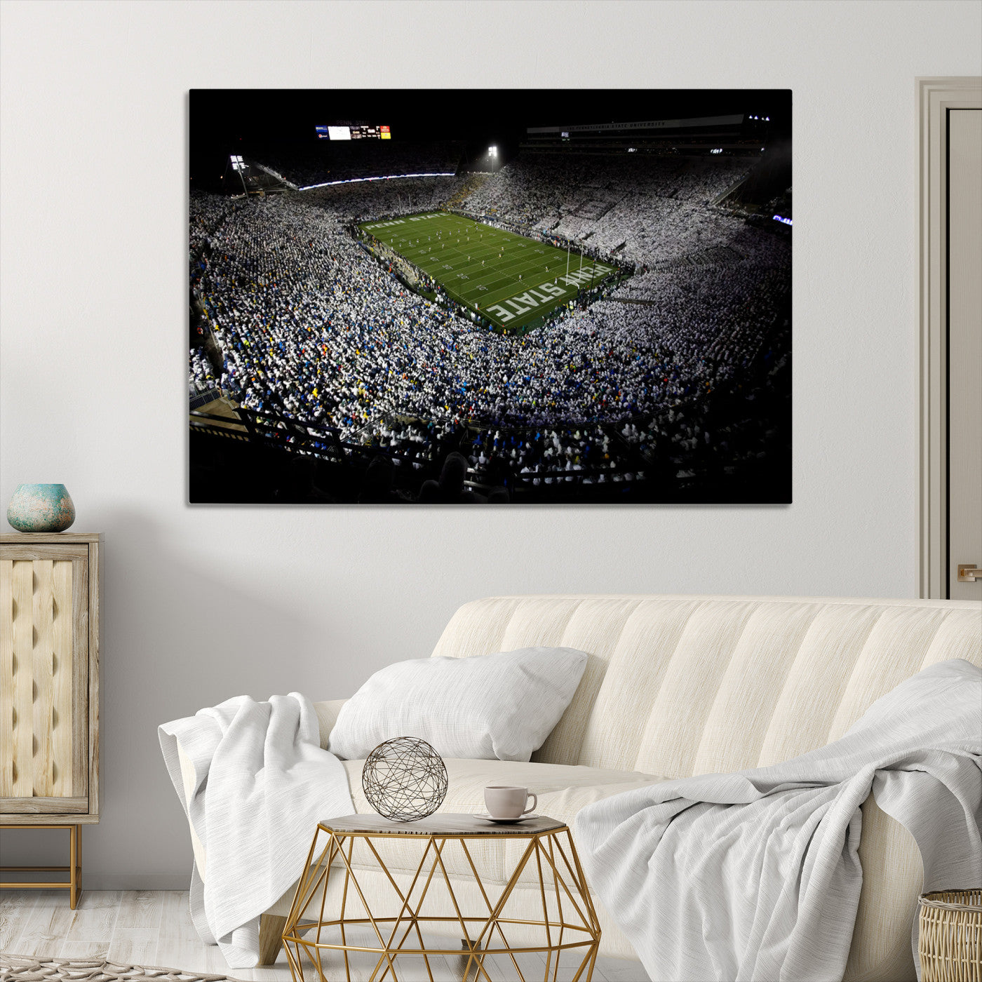 96825-MGV-CV-36X24-Penn State Nittany Lions Football Team Print - University Park Beaver Stadium Wall Art Canvas Print