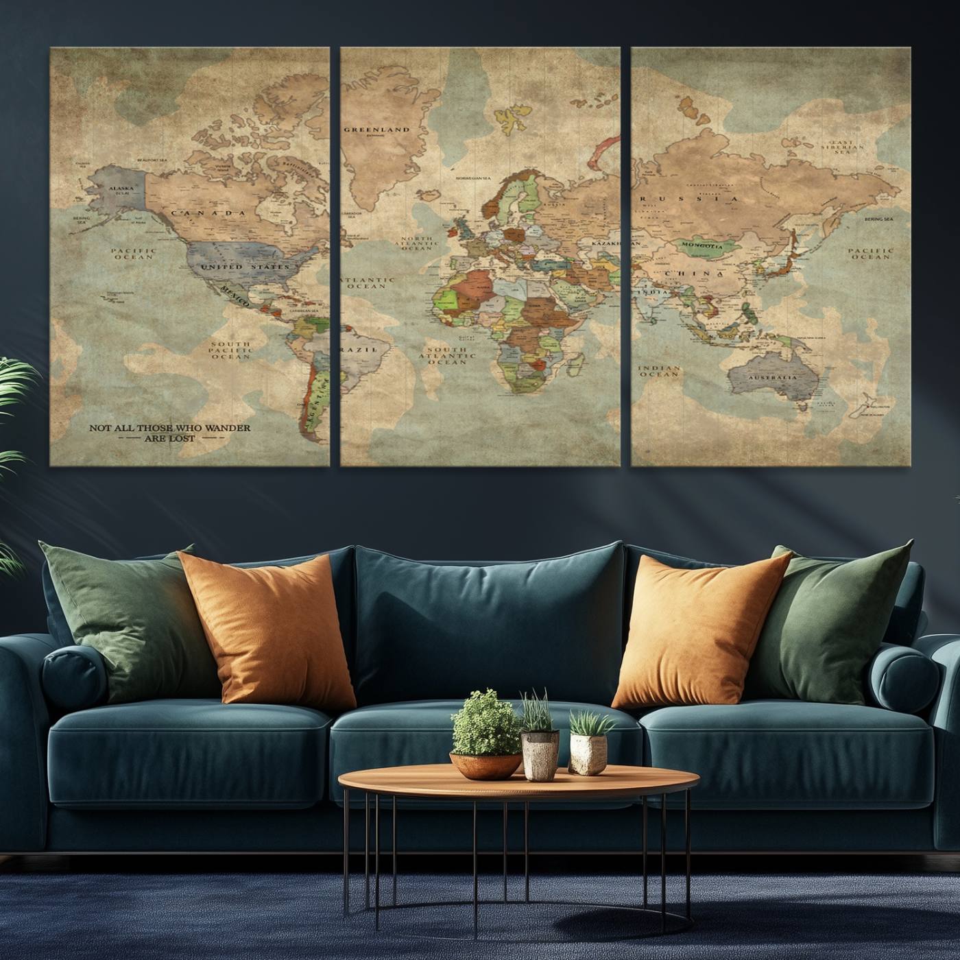 Personalized World Map Canvas Print - Personalized World Map Wall Art, Customize Wall Art Map Print