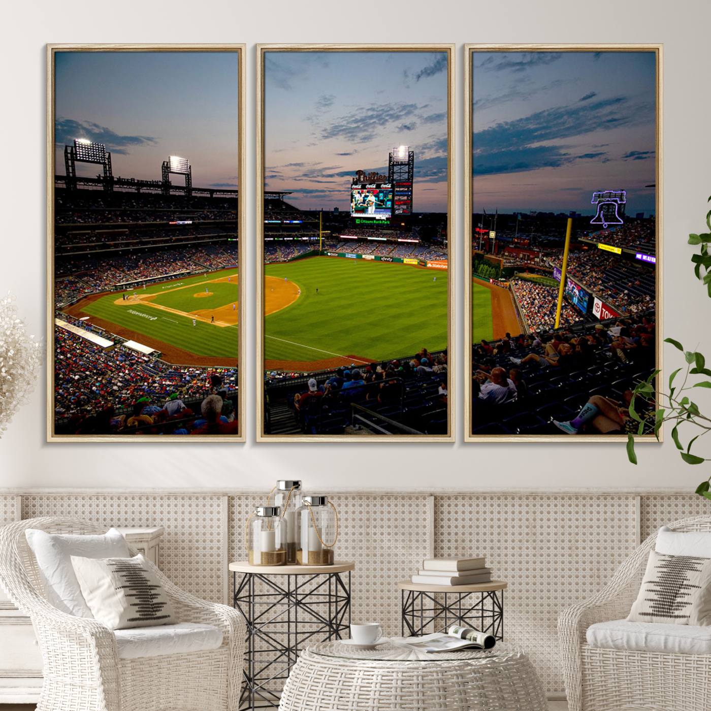 17415-MGV-CV-36X24-Philadelphia Phillies Baseball Team Print - Citizens Bank Park Stadium Wall Art Canvas Print