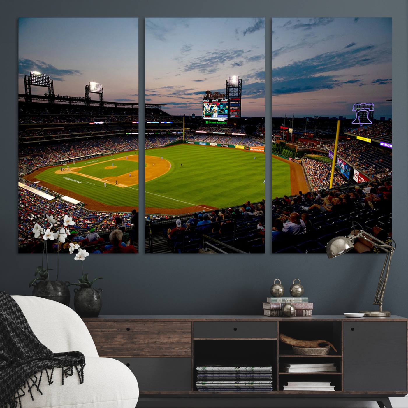 Philadelphia Phillies Baseball Team Print - Citizens Bank Park Stadium Wall Art Canvas Print