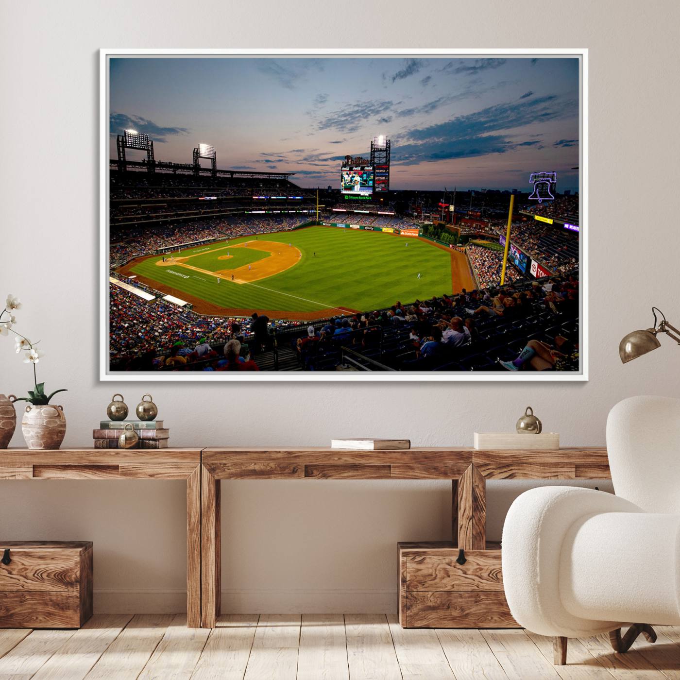 17415-MGV-FC-36X24_White-Philadelphia Phillies Baseball Team Print - Citizens Bank Park Stadium Wall Art Canvas Print
