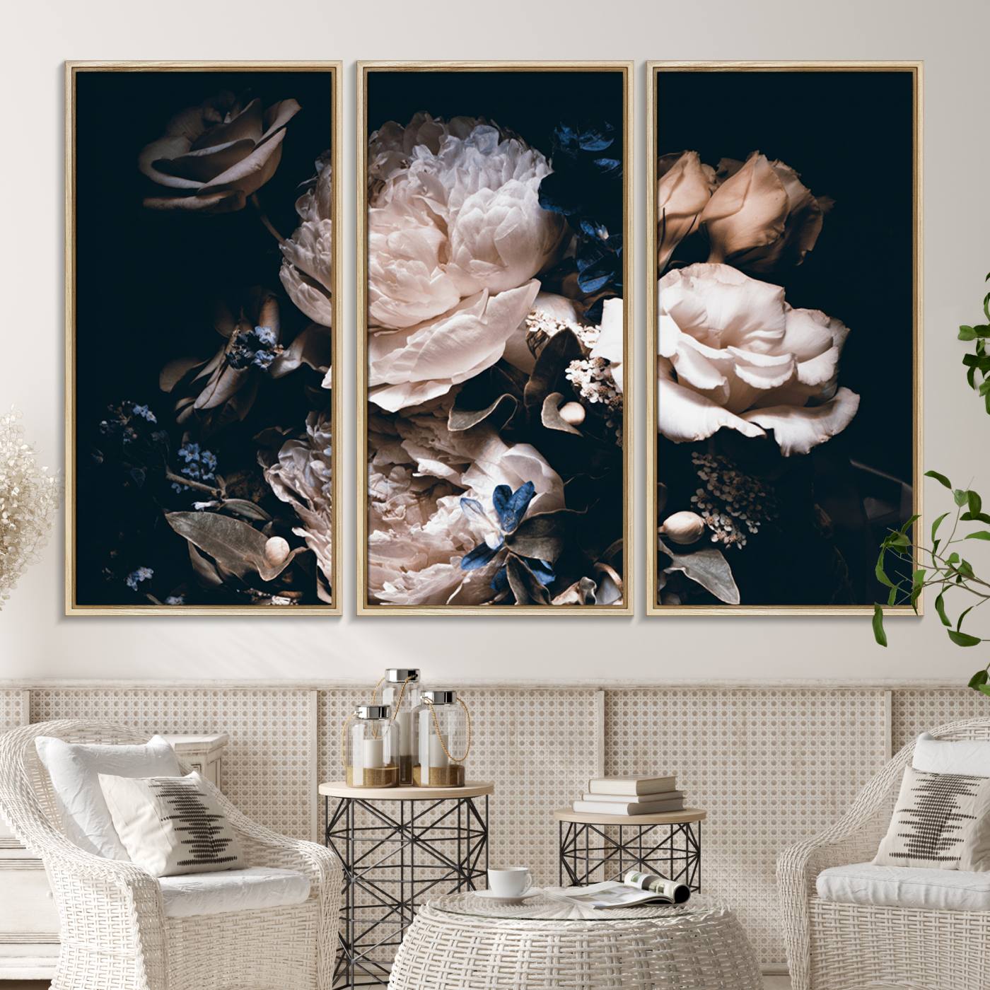 11214-MGV-CV-36X24-Pink Peonies Flowers Large Canvas Art Print