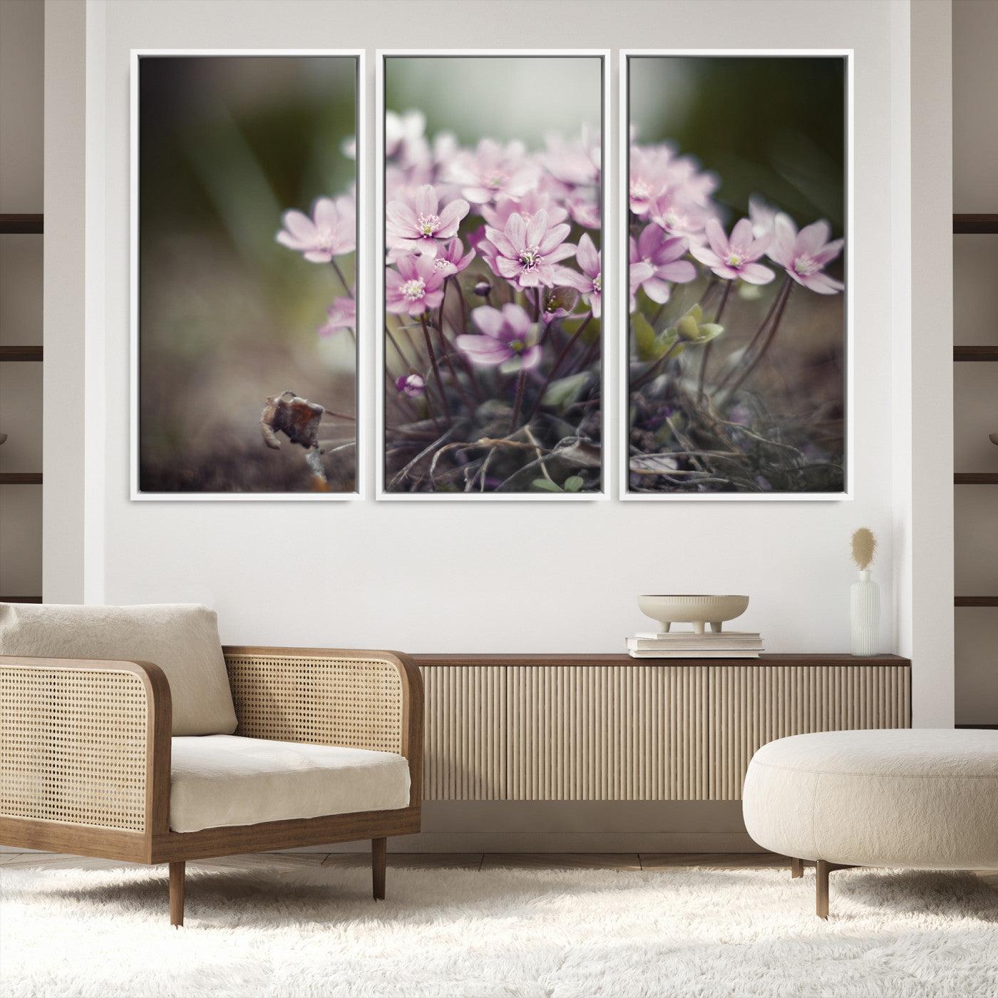 90173-MGV-FC-48X32-3P_White-Pink Wild Flower Canvas Print