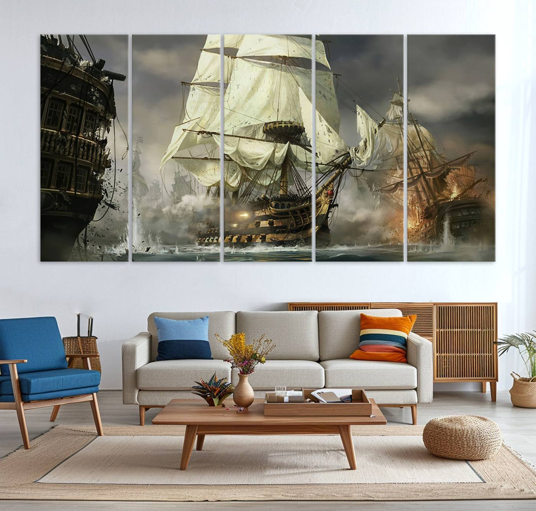 Pirate Ship War Wall Art Canvas Print