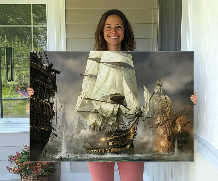 Pirate Ship War Wall Art Canvas Print