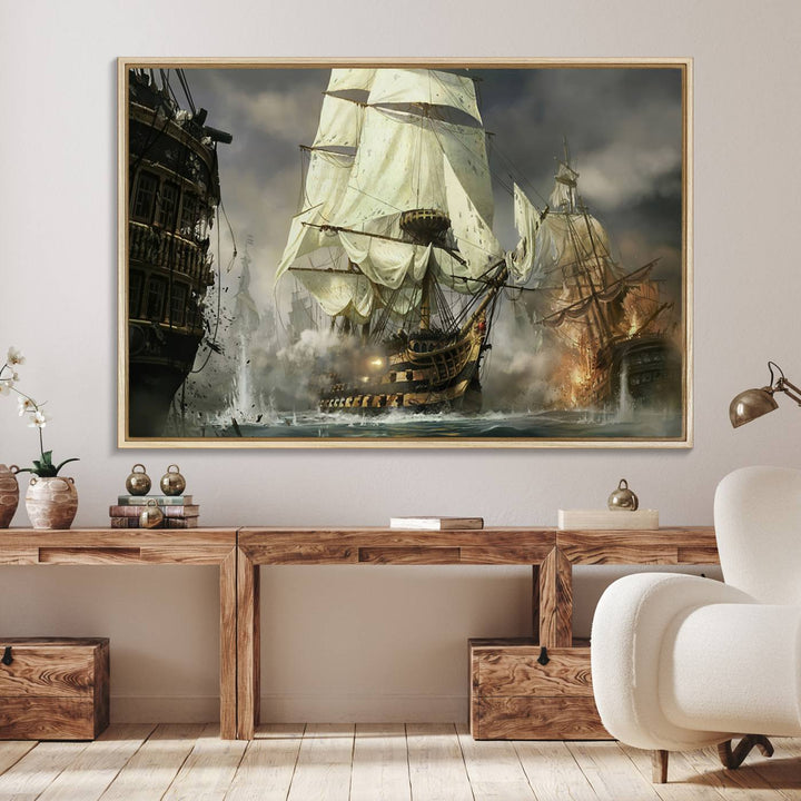 Pirate Ship War Wall Art Canvas Print