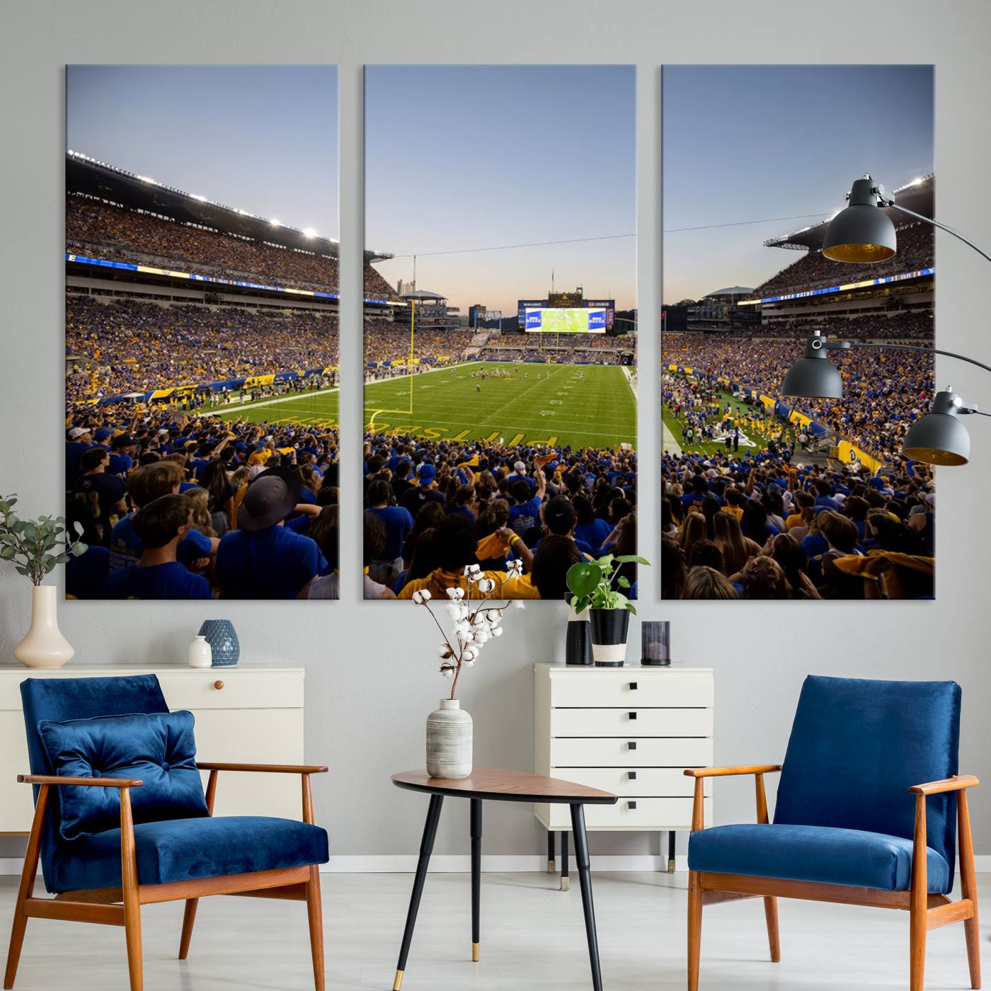 41853-MGV-CV-36X24-Pittsburgh Panthers Football Team Print - Pittsburgh Acrisure Stadium Wall Art Canvas Print