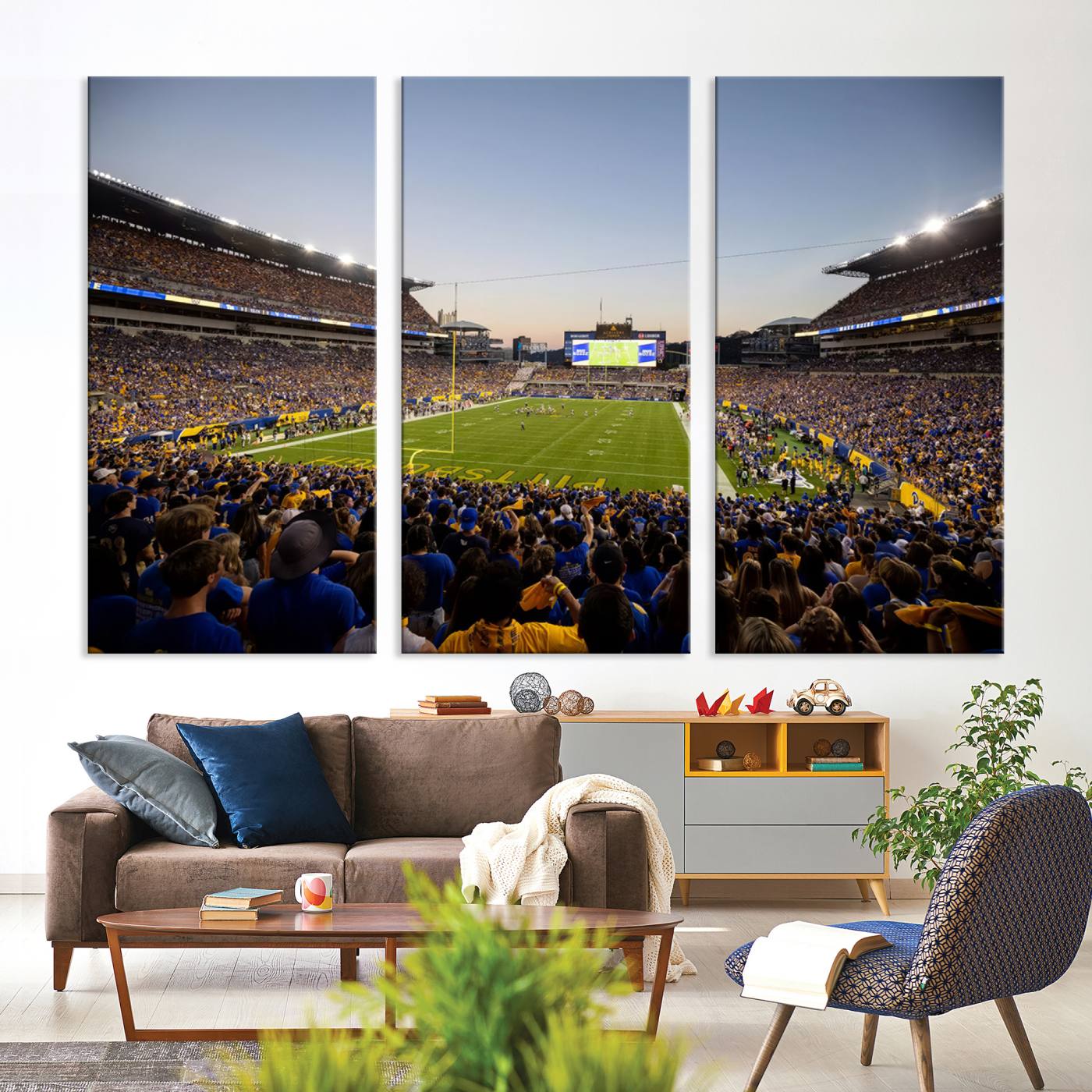 41853-MGV-CV-36X24-Pittsburgh Panthers Football Team Print - Pittsburgh Acrisure Stadium Wall Art Canvas Print