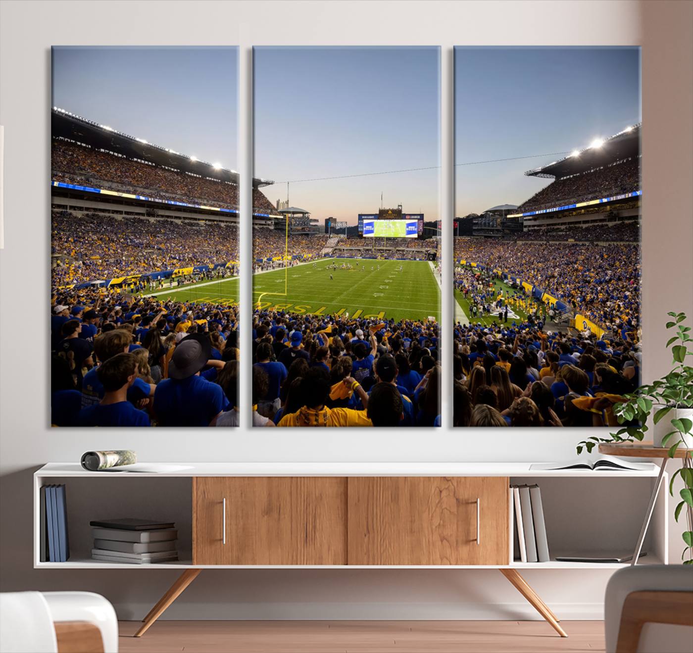 41853-MGV-CV-36X24-Pittsburgh Panthers Football Team Print - Pittsburgh Acrisure Stadium Wall Art Canvas Print