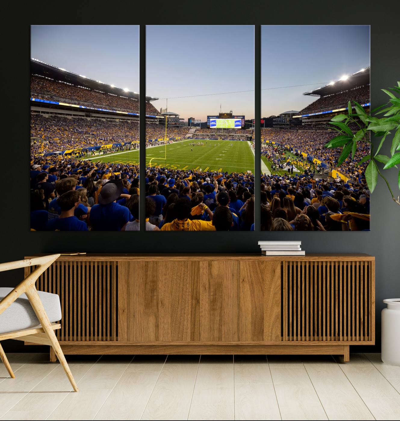 41853-MGV-CV-36X24-Pittsburgh Panthers Football Team Print - Pittsburgh Acrisure Stadium Wall Art Canvas Print