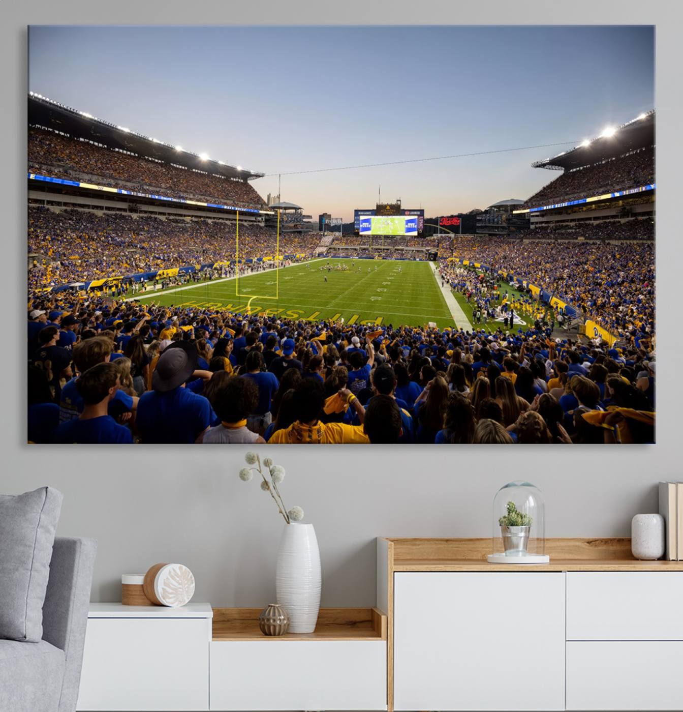 41853-MGV-CV-36X24-Pittsburgh Panthers Football Team Print - Pittsburgh Acrisure Stadium Wall Art Canvas Print