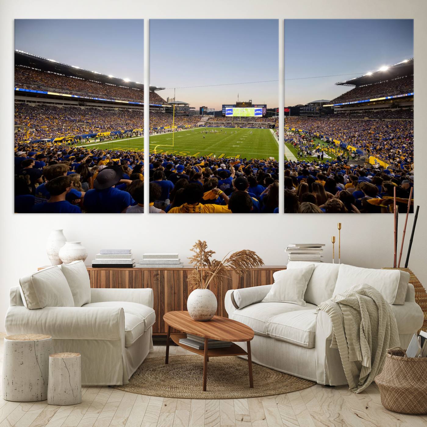 41853-MGV-CV-36X24-Pittsburgh Panthers Football Team Print - Pittsburgh Acrisure Stadium Wall Art Canvas Print