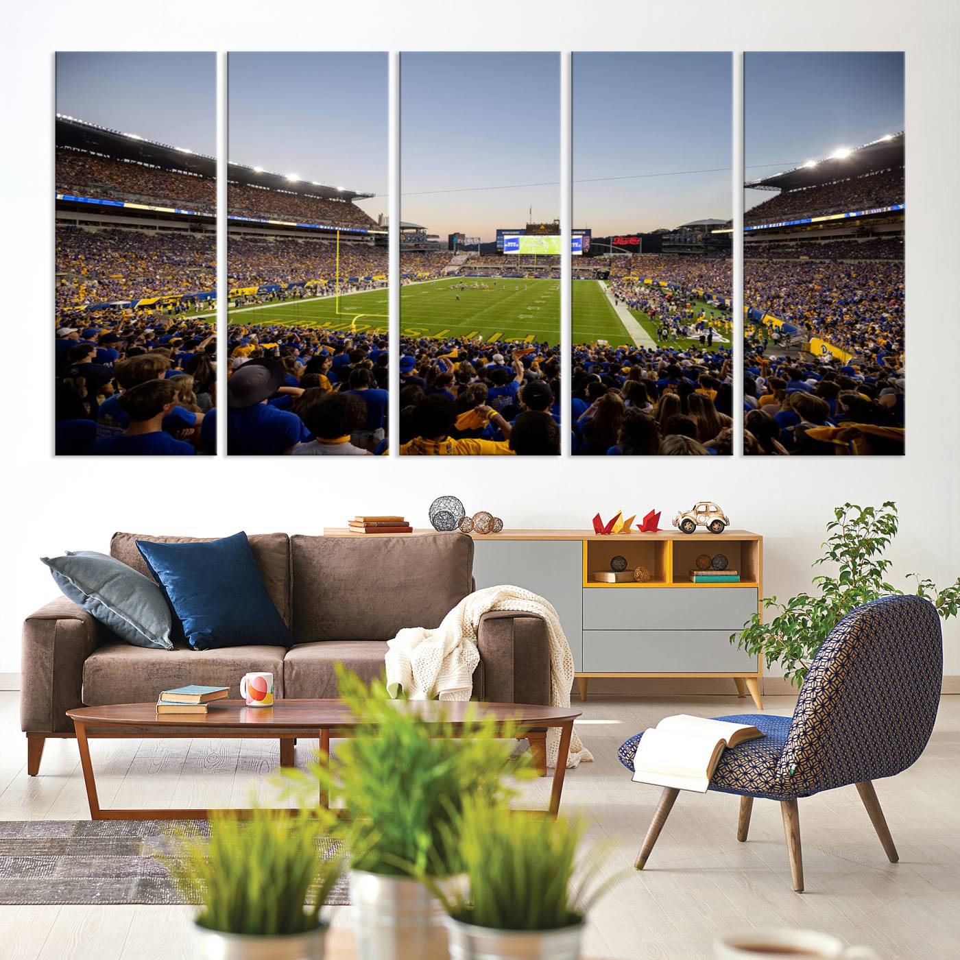 41853-MGV-CV-36X24-Pittsburgh Panthers Football Team Print - Pittsburgh Acrisure Stadium Wall Art Canvas Print