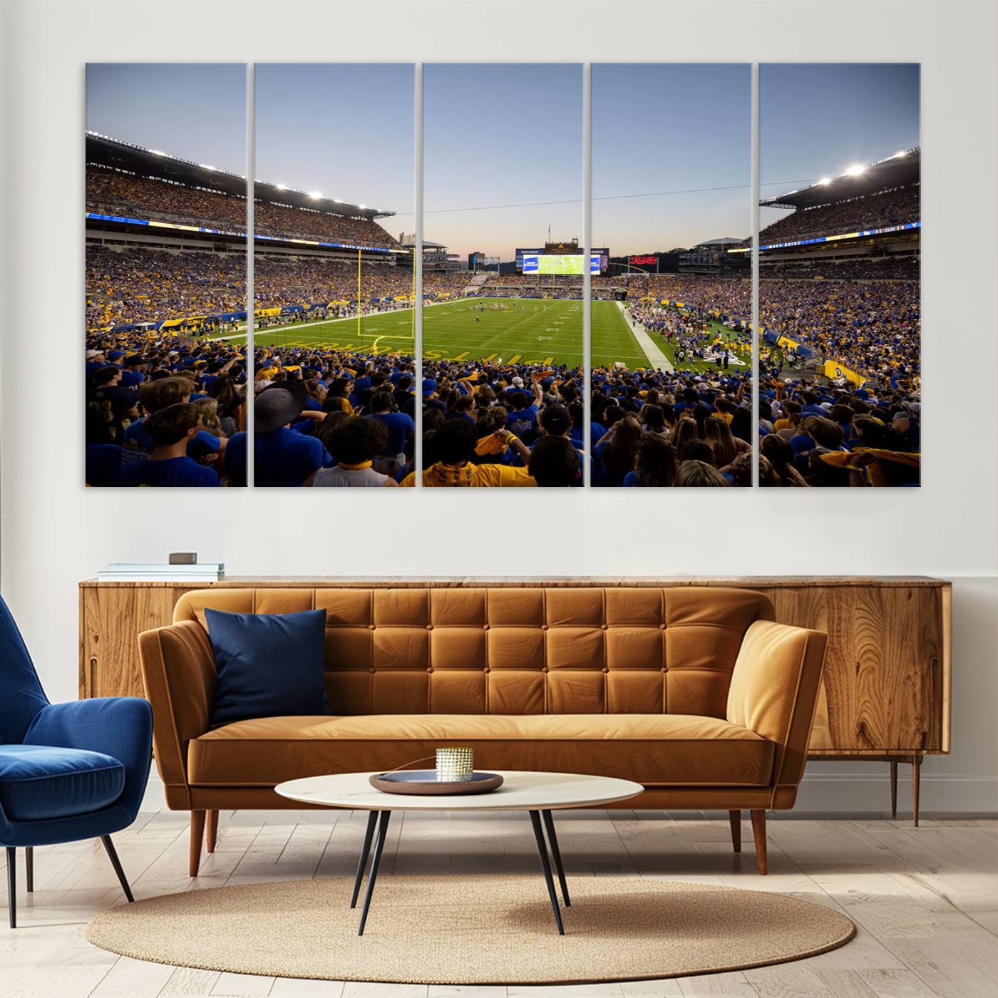 41853-MGV-CV-36X24-Pittsburgh Panthers Football Team Print - Pittsburgh Acrisure Stadium Wall Art Canvas Print