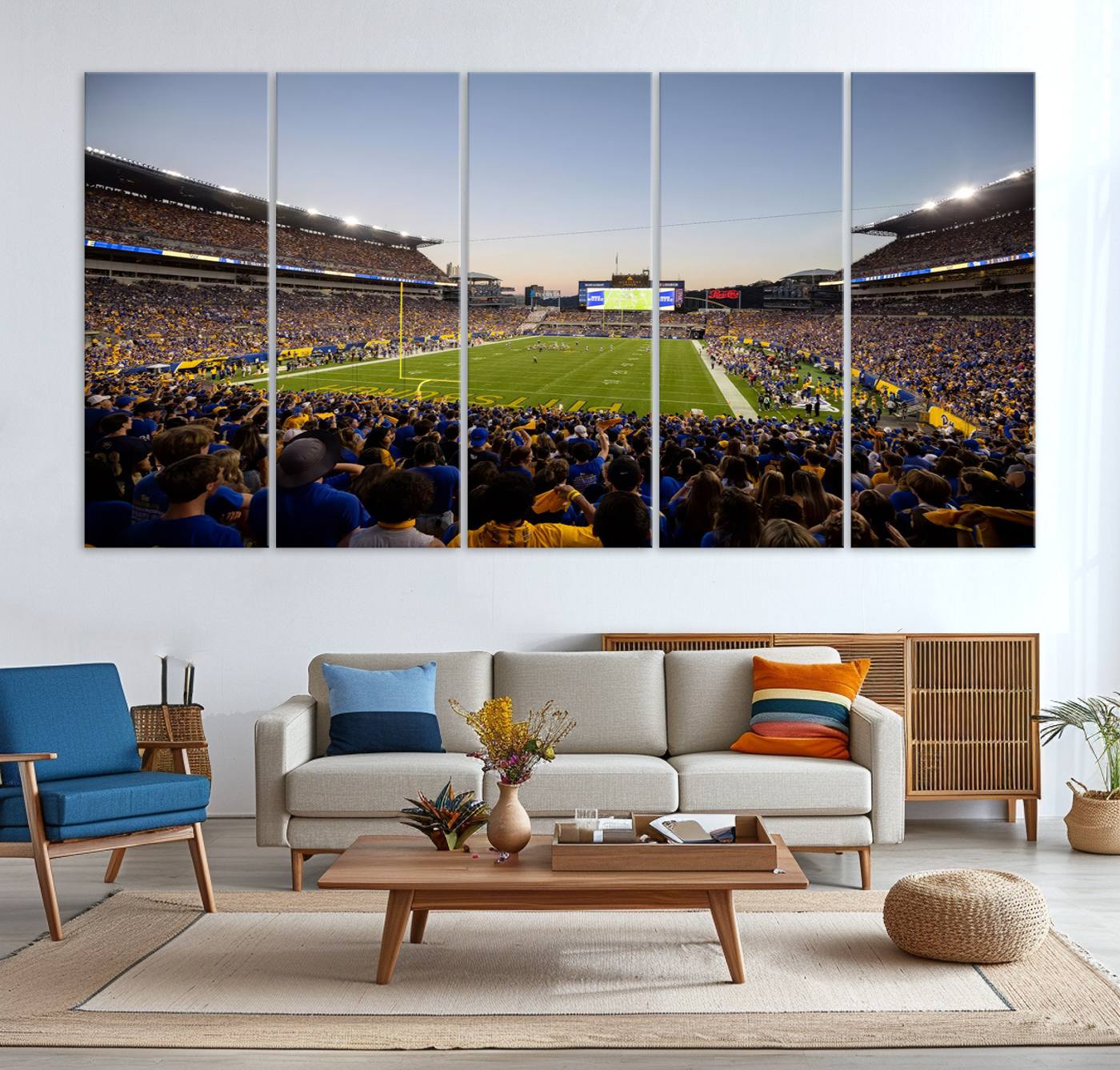 41853-MGV-CV-36X24-Pittsburgh Panthers Football Team Print - Pittsburgh Acrisure Stadium Wall Art Canvas Print
