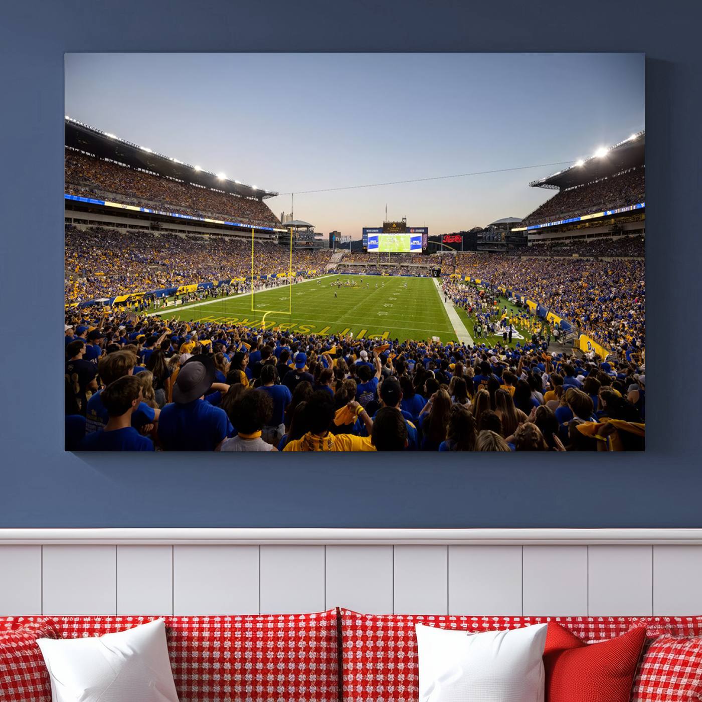 41853-MGV-CV-36X24-Pittsburgh Panthers Football Team Print - Pittsburgh Acrisure Stadium Wall Art Canvas Print