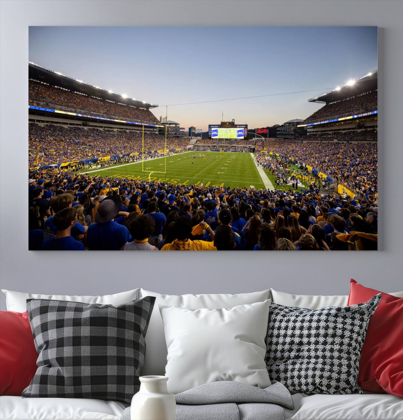 41853-MGV-CV-36X24-Pittsburgh Panthers Football Team Print - Pittsburgh Acrisure Stadium Wall Art Canvas Print