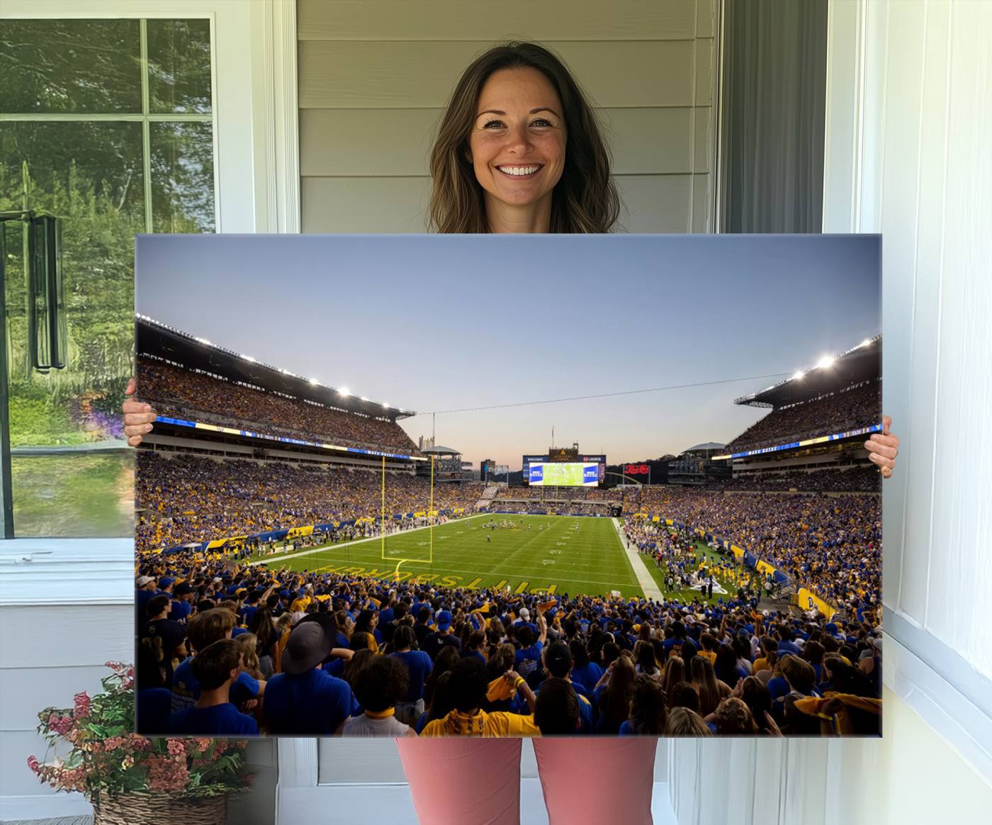 41853-MGV-CV-36X24-Pittsburgh Panthers Football Team Print - Pittsburgh Acrisure Stadium Wall Art Canvas Print