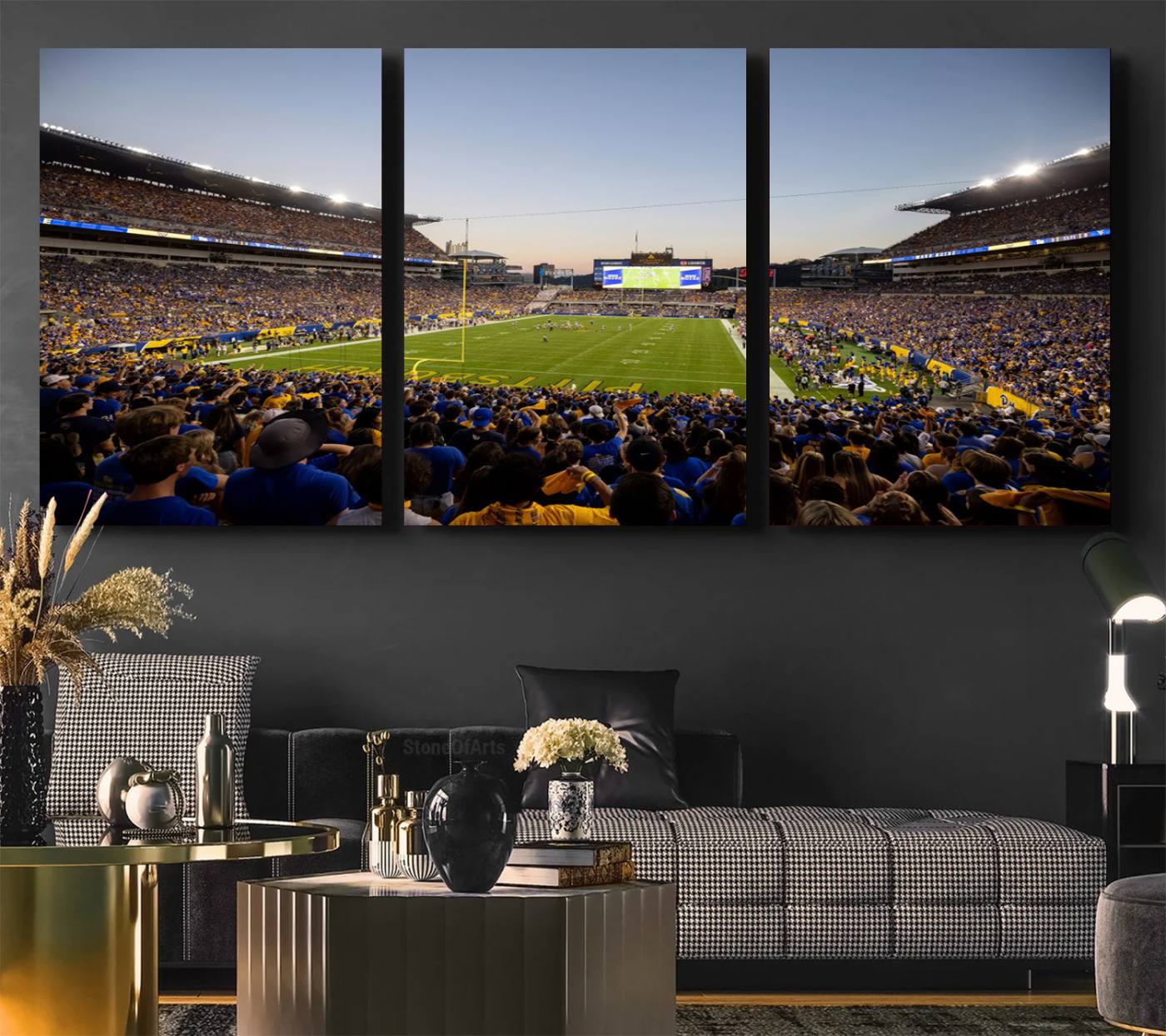 41853-MGV-CV-60X30-3P-Pittsburgh Panthers Football Team Print - Pittsburgh Acrisure Stadium Wall Art Canvas Print