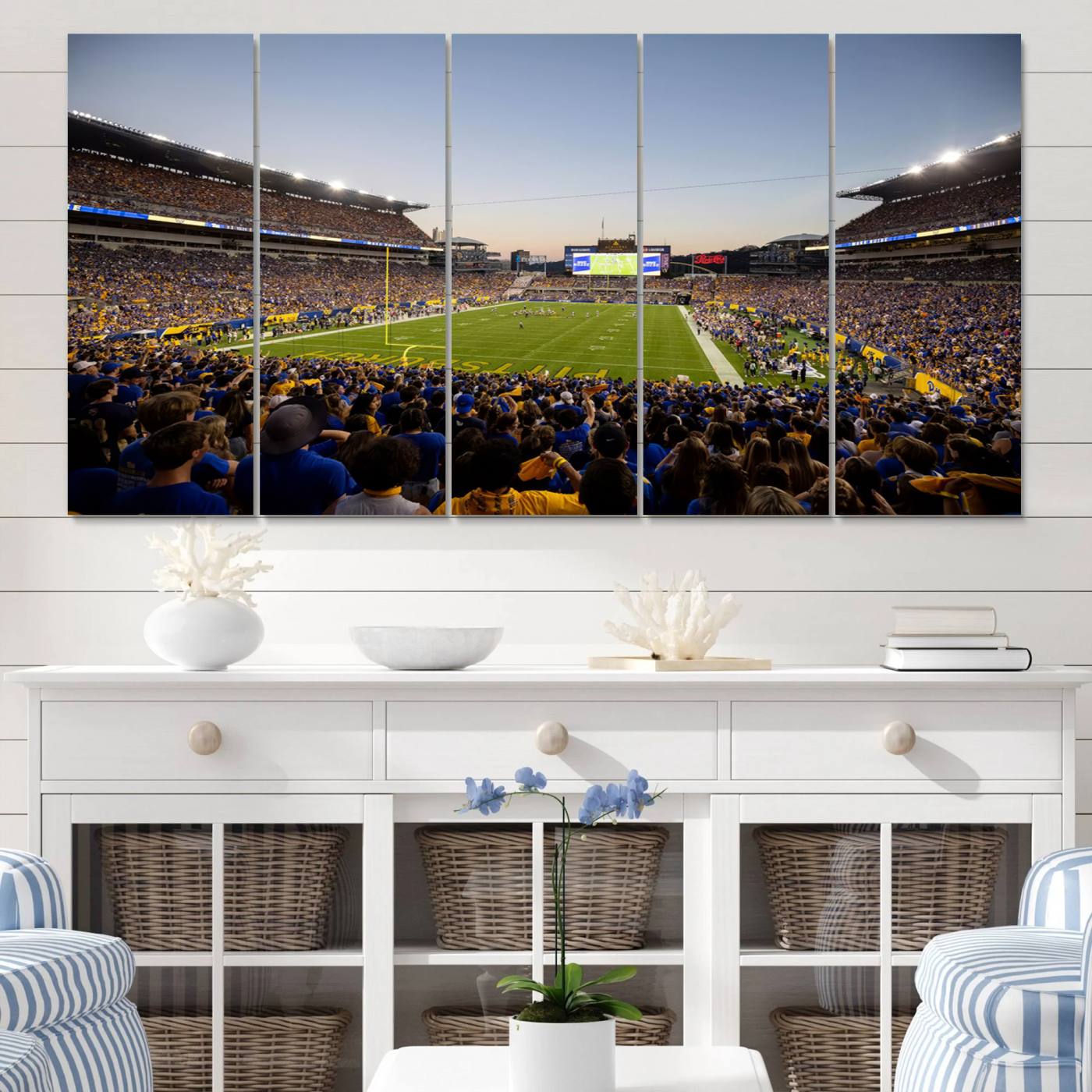 41853-MGV-CV-60X31-5P-Pittsburgh Panthers Football Team Print - Pittsburgh Acrisure Stadium Wall Art Canvas Print