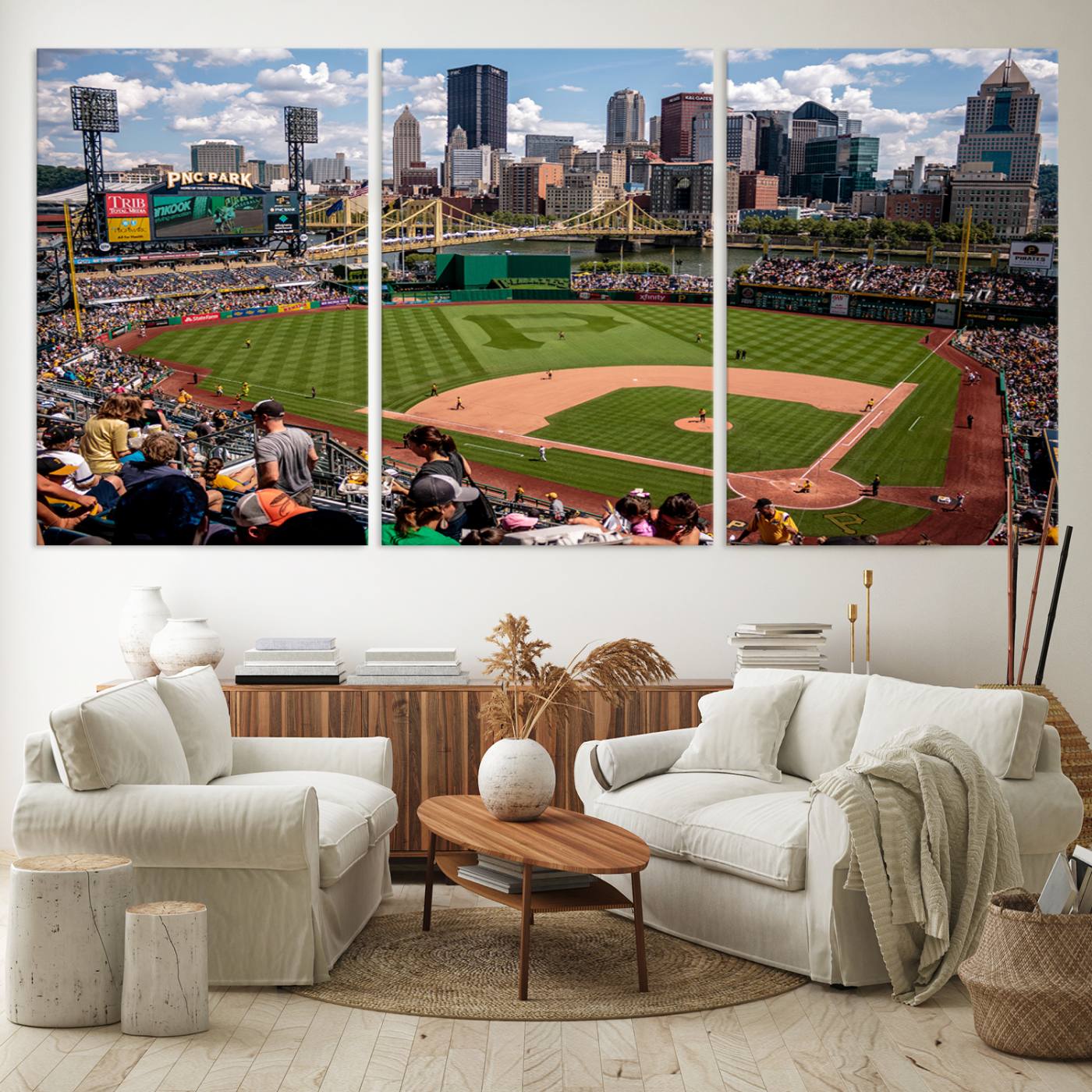 Pittsburgh Pirates Baseball Team Print - PNC Park Stadium Wall Art Canvas Print - Ready to Hang Premium Sports Fan Artwork
