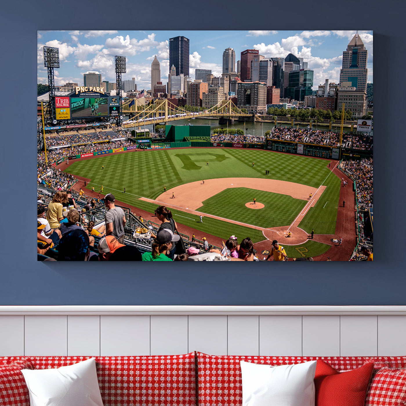 Pittsburgh Pirates Baseball Team Print - PNC Park Stadium Wall Art Canvas Print - Ready to Hang Premium Sports Fan Artwork