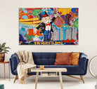 96320-MGV-CV-36X24-Pop Art Monopoly Man Canvas Wall Art Print - Bold and Colorful Street Art-Inspired Decor for Living Room, Office, or Bedroom, Ready to Hang